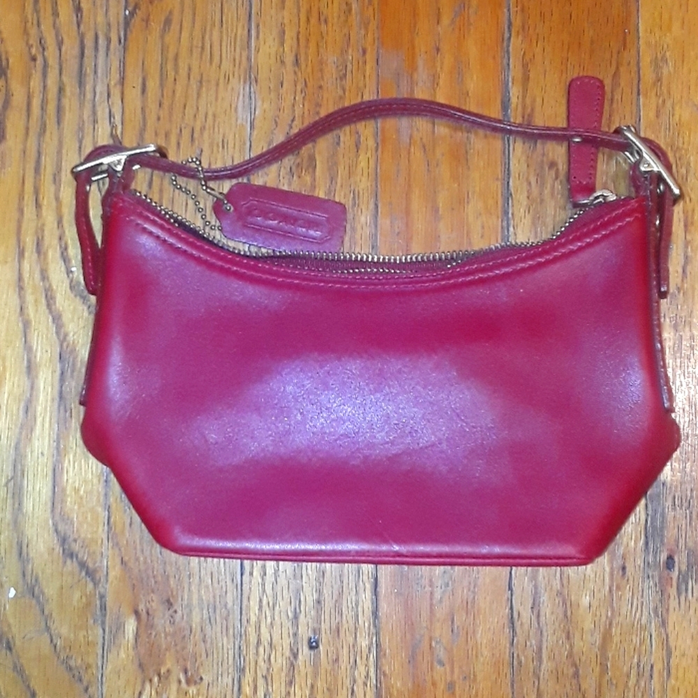 Coach - Red Leather Mini Hang Bag 9x5